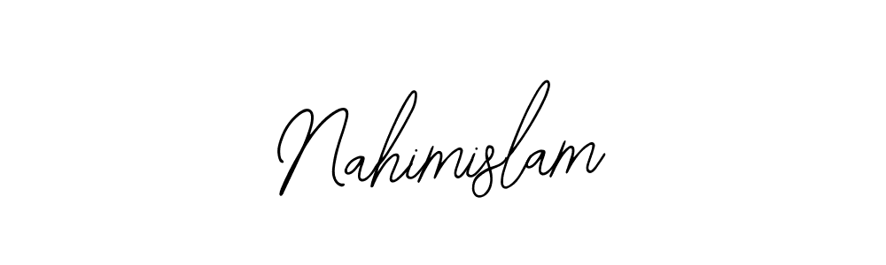 Design your own signature with our free online signature maker. With this signature software, you can create a handwritten (Bearetta-2O07w) signature for name Nahimislam. Nahimislam signature style 12 images and pictures png