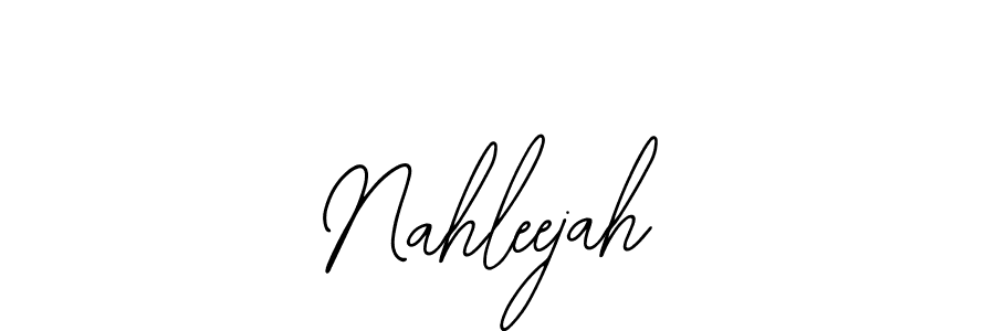 Design your own signature with our free online signature maker. With this signature software, you can create a handwritten (Bearetta-2O07w) signature for name Nahleejah. Nahleejah signature style 12 images and pictures png