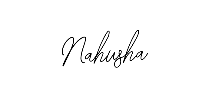 Use a signature maker to create a handwritten signature online. With this signature software, you can design (Bearetta-2O07w) your own signature for name Nahusha. Nahusha signature style 12 images and pictures png