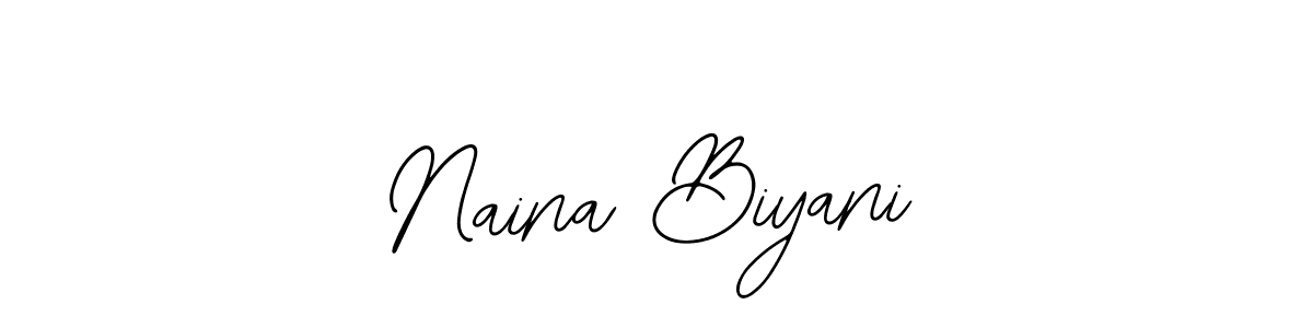 Use a signature maker to create a handwritten signature online. With this signature software, you can design (Bearetta-2O07w) your own signature for name Naina Biyani. Naina Biyani signature style 12 images and pictures png