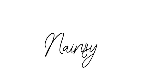 How to make Nainsy signature? Bearetta-2O07w is a professional autograph style. Create handwritten signature for Nainsy name. Nainsy signature style 12 images and pictures png