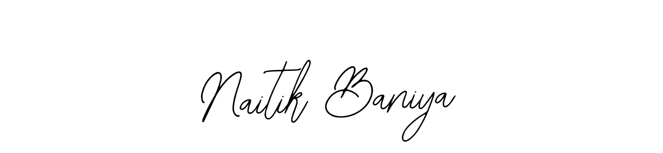if you are searching for the best signature style for your name Naitik Baniya. so please give up your signature search. here we have designed multiple signature styles  using Bearetta-2O07w. Naitik Baniya signature style 12 images and pictures png