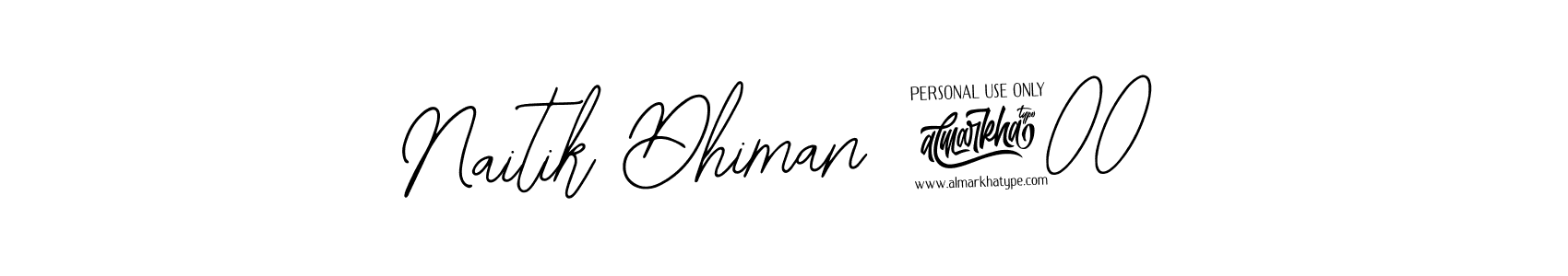 Also You can easily find your signature by using the search form. We will create Naitik Dhiman 200 name handwritten signature images for you free of cost using Bearetta-2O07w sign style. Naitik Dhiman 200 signature style 12 images and pictures png