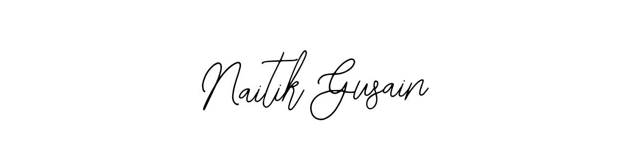 Create a beautiful signature design for name Naitik Gusain. With this signature (Bearetta-2O07w) fonts, you can make a handwritten signature for free. Naitik Gusain signature style 12 images and pictures png
