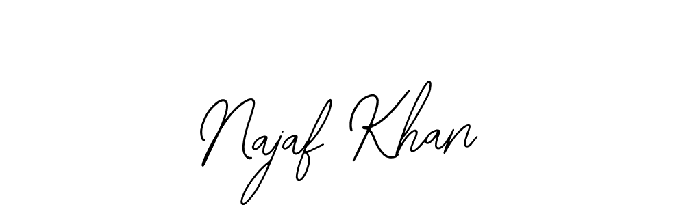 Also You can easily find your signature by using the search form. We will create Najaf Khan name handwritten signature images for you free of cost using Bearetta-2O07w sign style. Najaf Khan signature style 12 images and pictures png