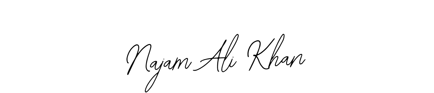 Make a beautiful signature design for name Najam Ali Khan. With this signature (Bearetta-2O07w) style, you can create a handwritten signature for free. Najam Ali Khan signature style 12 images and pictures png