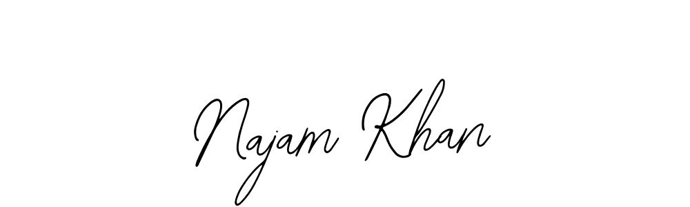 Also You can easily find your signature by using the search form. We will create Najam Khan name handwritten signature images for you free of cost using Bearetta-2O07w sign style. Najam Khan signature style 12 images and pictures png
