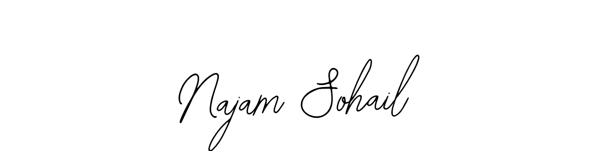 You should practise on your own different ways (Bearetta-2O07w) to write your name (Najam Sohail) in signature. don't let someone else do it for you. Najam Sohail signature style 12 images and pictures png