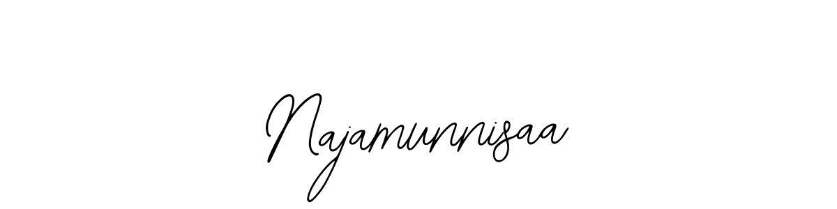 How to make Najamunnisaa name signature. Use Bearetta-2O07w style for creating short signs online. This is the latest handwritten sign. Najamunnisaa signature style 12 images and pictures png