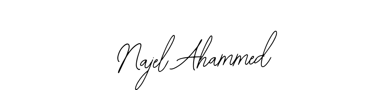 Bearetta-2O07w is a professional signature style that is perfect for those who want to add a touch of class to their signature. It is also a great choice for those who want to make their signature more unique. Get Najel Ahammed name to fancy signature for free. Najel Ahammed signature style 12 images and pictures png