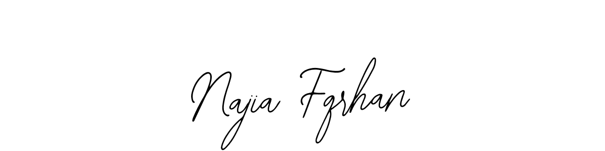 How to make Najia Fqrhan name signature. Use Bearetta-2O07w style for creating short signs online. This is the latest handwritten sign. Najia Fqrhan signature style 12 images and pictures png