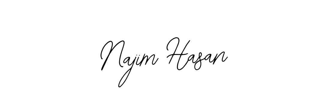 The best way (Bearetta-2O07w) to make a short signature is to pick only two or three words in your name. The name Najim Hasan include a total of six letters. For converting this name. Najim Hasan signature style 12 images and pictures png