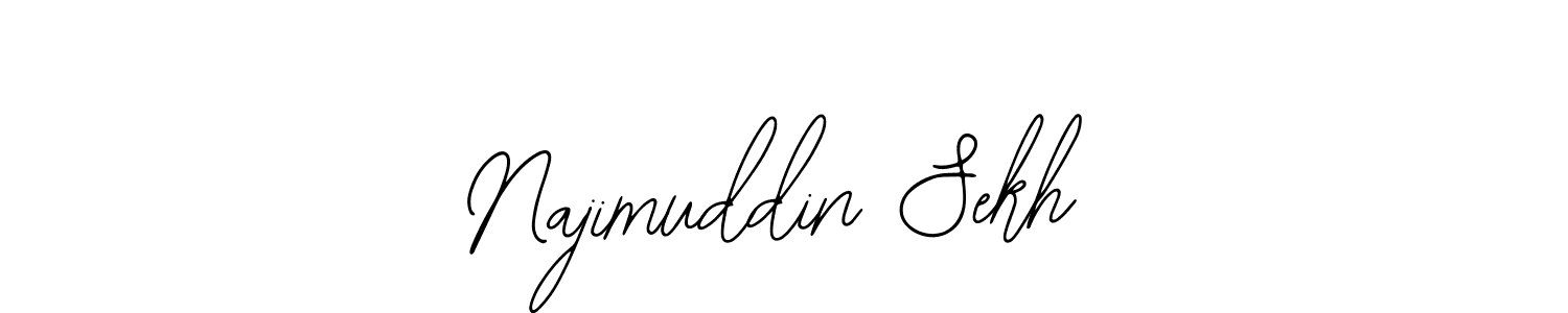 The best way (Bearetta-2O07w) to make a short signature is to pick only two or three words in your name. The name Najimuddin Sekh include a total of six letters. For converting this name. Najimuddin Sekh signature style 12 images and pictures png