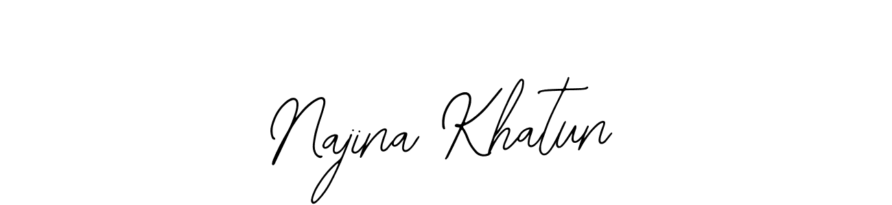You should practise on your own different ways (Bearetta-2O07w) to write your name (Najina Khatun) in signature. don't let someone else do it for you. Najina Khatun signature style 12 images and pictures png