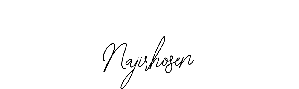 Use a signature maker to create a handwritten signature online. With this signature software, you can design (Bearetta-2O07w) your own signature for name Najirhosen. Najirhosen signature style 12 images and pictures png