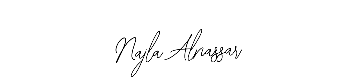 You should practise on your own different ways (Bearetta-2O07w) to write your name (Najla Alnassar) in signature. don't let someone else do it for you. Najla Alnassar signature style 12 images and pictures png