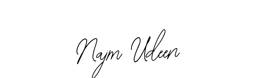 You should practise on your own different ways (Bearetta-2O07w) to write your name (Najm Udeen) in signature. don't let someone else do it for you. Najm Udeen signature style 12 images and pictures png