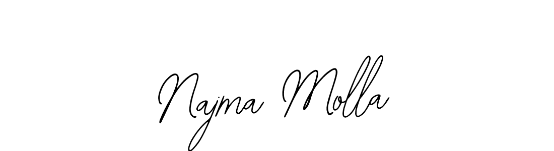 Design your own signature with our free online signature maker. With this signature software, you can create a handwritten (Bearetta-2O07w) signature for name Najma Molla. Najma Molla signature style 12 images and pictures png