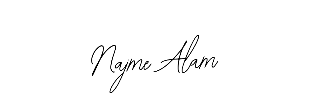 The best way (Bearetta-2O07w) to make a short signature is to pick only two or three words in your name. The name Najme Alam include a total of six letters. For converting this name. Najme Alam signature style 12 images and pictures png
