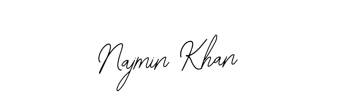 You should practise on your own different ways (Bearetta-2O07w) to write your name (Najmin Khan) in signature. don't let someone else do it for you. Najmin Khan signature style 12 images and pictures png