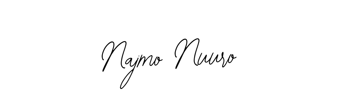 Bearetta-2O07w is a professional signature style that is perfect for those who want to add a touch of class to their signature. It is also a great choice for those who want to make their signature more unique. Get Najmo Nuuro name to fancy signature for free. Najmo Nuuro signature style 12 images and pictures png