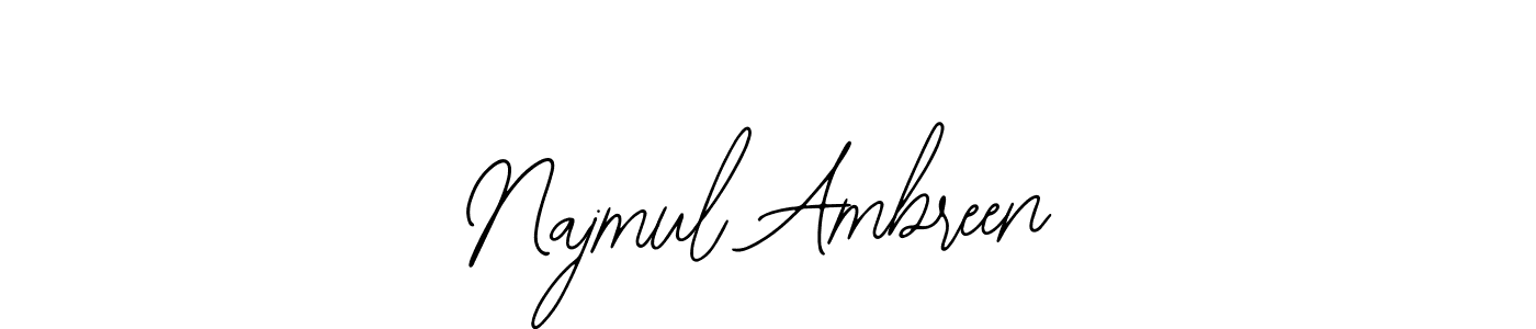 Use a signature maker to create a handwritten signature online. With this signature software, you can design (Bearetta-2O07w) your own signature for name Najmul Ambreen. Najmul Ambreen signature style 12 images and pictures png