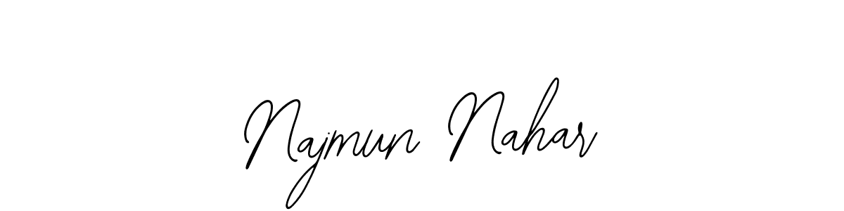 Bearetta-2O07w is a professional signature style that is perfect for those who want to add a touch of class to their signature. It is also a great choice for those who want to make their signature more unique. Get Najmun Nahar name to fancy signature for free. Najmun Nahar signature style 12 images and pictures png