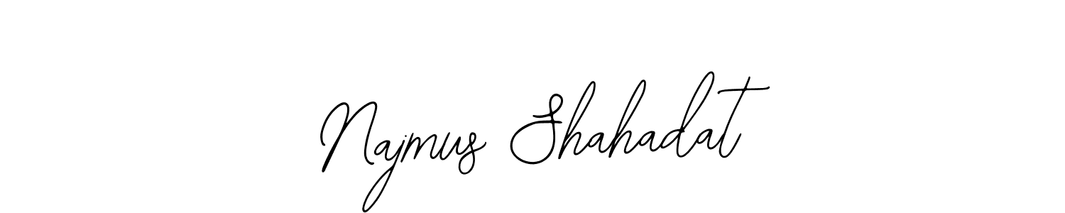 Similarly Bearetta-2O07w is the best handwritten signature design. Signature creator online .You can use it as an online autograph creator for name Najmus Shahadat. Najmus Shahadat signature style 12 images and pictures png