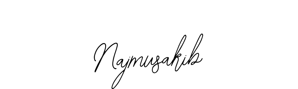 How to make Najmusakib name signature. Use Bearetta-2O07w style for creating short signs online. This is the latest handwritten sign. Najmusakib signature style 12 images and pictures png