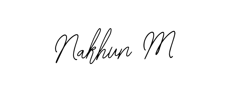 Design your own signature with our free online signature maker. With this signature software, you can create a handwritten (Bearetta-2O07w) signature for name Nakhun M. Nakhun M signature style 12 images and pictures png