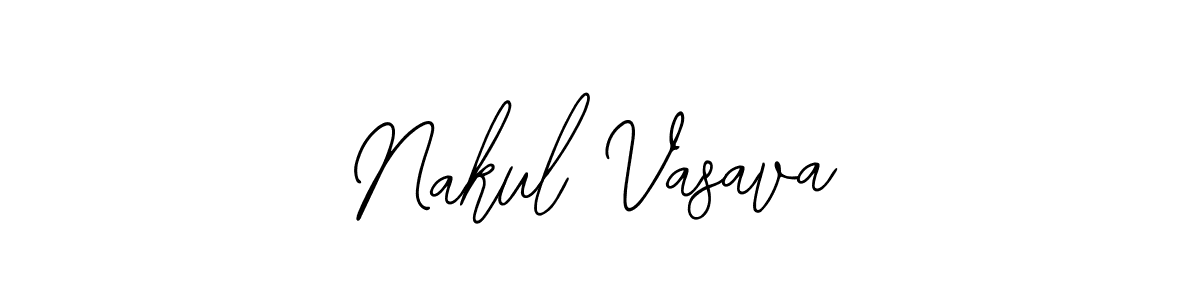 Bearetta-2O07w is a professional signature style that is perfect for those who want to add a touch of class to their signature. It is also a great choice for those who want to make their signature more unique. Get Nakul Vasava name to fancy signature for free. Nakul Vasava signature style 12 images and pictures png