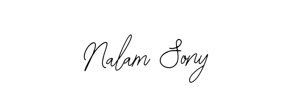 How to make Nalam Sony name signature. Use Bearetta-2O07w style for creating short signs online. This is the latest handwritten sign. Nalam Sony signature style 12 images and pictures png