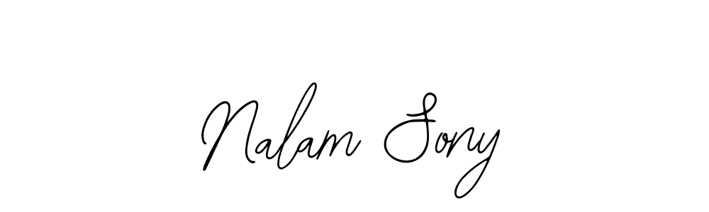 How to make Nalam Sony name signature. Use Bearetta-2O07w style for creating short signs online. This is the latest handwritten sign. Nalam Sony signature style 12 images and pictures png