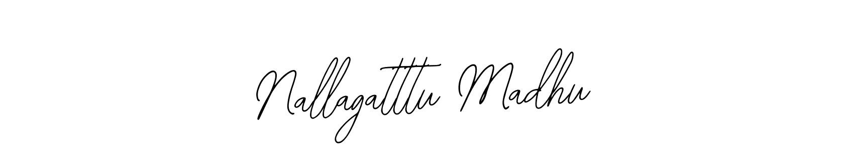 Use a signature maker to create a handwritten signature online. With this signature software, you can design (Bearetta-2O07w) your own signature for name Nallagatttu Madhu. Nallagatttu Madhu signature style 12 images and pictures png