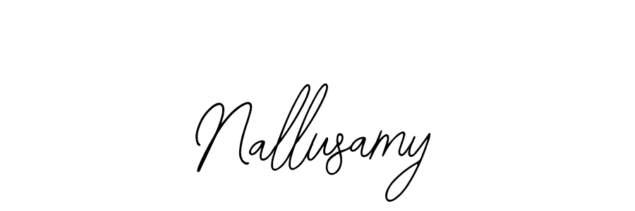 How to make Nallusamy name signature. Use Bearetta-2O07w style for creating short signs online. This is the latest handwritten sign. Nallusamy signature style 12 images and pictures png