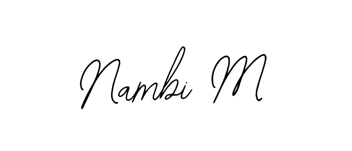 Use a signature maker to create a handwritten signature online. With this signature software, you can design (Bearetta-2O07w) your own signature for name Nambi M. Nambi M signature style 12 images and pictures png