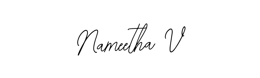 if you are searching for the best signature style for your name Nameetha V. so please give up your signature search. here we have designed multiple signature styles  using Bearetta-2O07w. Nameetha V signature style 12 images and pictures png