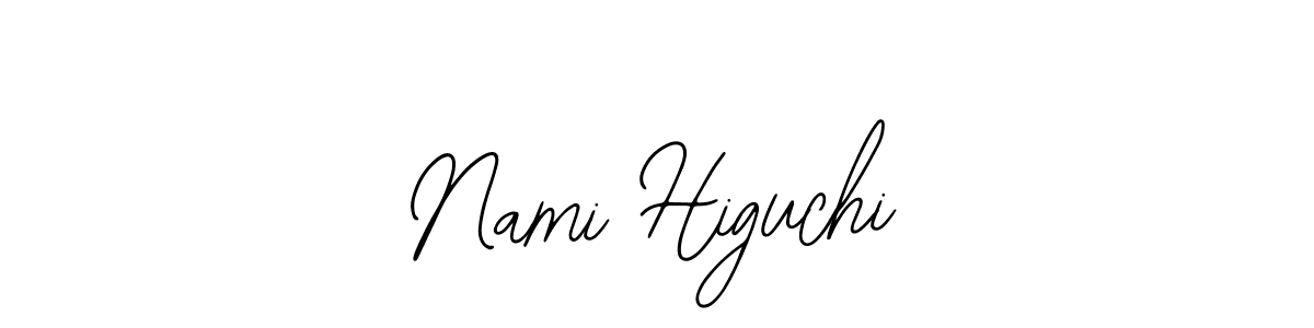 Bearetta-2O07w is a professional signature style that is perfect for those who want to add a touch of class to their signature. It is also a great choice for those who want to make their signature more unique. Get Nami Higuchi name to fancy signature for free. Nami Higuchi signature style 12 images and pictures png