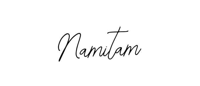 How to make Namitam name signature. Use Bearetta-2O07w style for creating short signs online. This is the latest handwritten sign. Namitam signature style 12 images and pictures png