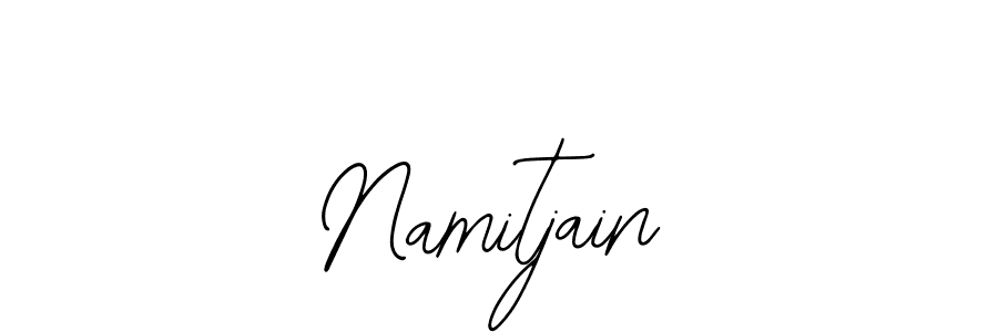 The best way (Bearetta-2O07w) to make a short signature is to pick only two or three words in your name. The name Namitjain include a total of six letters. For converting this name. Namitjain signature style 12 images and pictures png