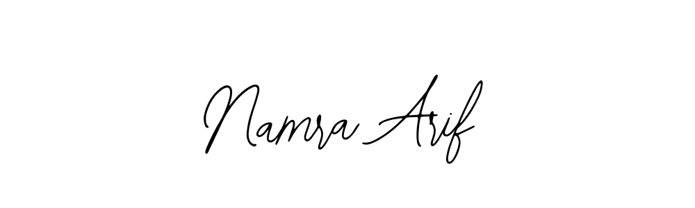 Use a signature maker to create a handwritten signature online. With this signature software, you can design (Bearetta-2O07w) your own signature for name Namra Arif. Namra Arif signature style 12 images and pictures png