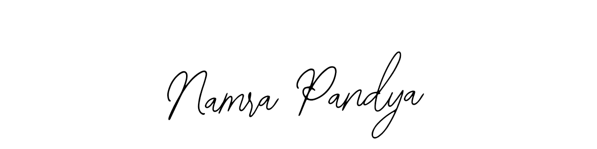 You should practise on your own different ways (Bearetta-2O07w) to write your name (Namra Pandya) in signature. don't let someone else do it for you. Namra Pandya signature style 12 images and pictures png