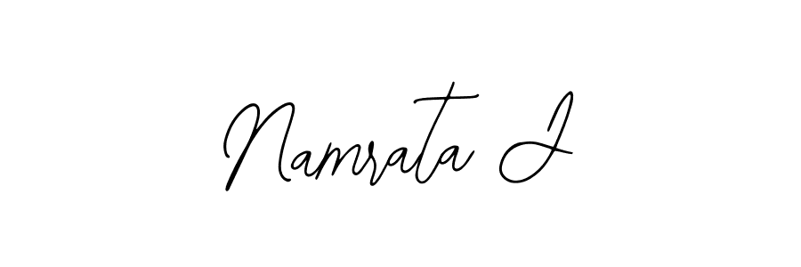 How to make Namrata J name signature. Use Bearetta-2O07w style for creating short signs online. This is the latest handwritten sign. Namrata J signature style 12 images and pictures png