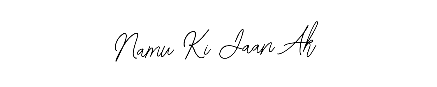 if you are searching for the best signature style for your name Namu Ki Jaan Ak. so please give up your signature search. here we have designed multiple signature styles  using Bearetta-2O07w. Namu Ki Jaan Ak signature style 12 images and pictures png