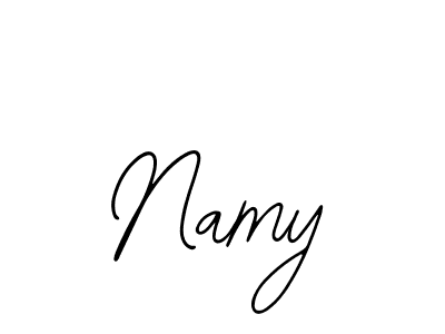 Use a signature maker to create a handwritten signature online. With this signature software, you can design (Bearetta-2O07w) your own signature for name Namy. Namy signature style 12 images and pictures png
