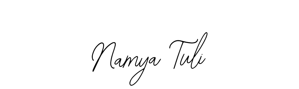 How to make Namya Tuli name signature. Use Bearetta-2O07w style for creating short signs online. This is the latest handwritten sign. Namya Tuli signature style 12 images and pictures png