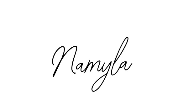 Use a signature maker to create a handwritten signature online. With this signature software, you can design (Bearetta-2O07w) your own signature for name Namyla. Namyla signature style 12 images and pictures png