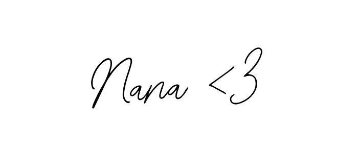 Use a signature maker to create a handwritten signature online. With this signature software, you can design (Bearetta-2O07w) your own signature for name Nana <3. Nana <3 signature style 12 images and pictures png