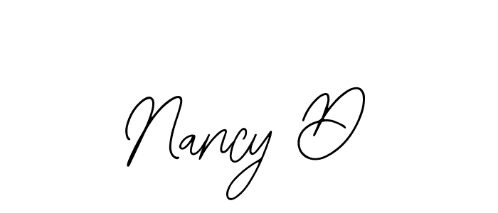 Also You can easily find your signature by using the search form. We will create Nancy D name handwritten signature images for you free of cost using Bearetta-2O07w sign style. Nancy D signature style 12 images and pictures png