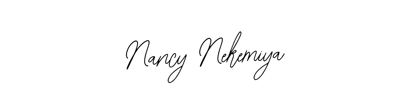 You should practise on your own different ways (Bearetta-2O07w) to write your name (Nancy Nekemiya) in signature. don't let someone else do it for you. Nancy Nekemiya signature style 12 images and pictures png